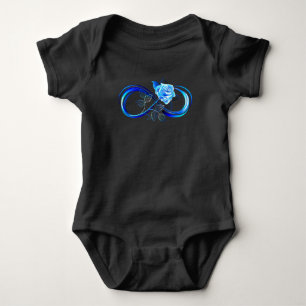 Gloeiende oneindigheid met blauwe roos romper
