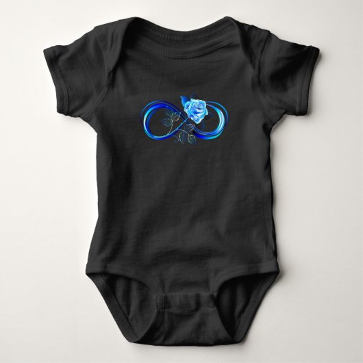 Gloeiende oneindigheid met blauwe roos romper (Voorkant)