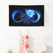 Gloeiende oneindigheid met blauwe roos spandoek (Insitu)