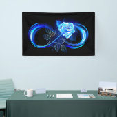 Gloeiende oneindigheid met blauwe roos spandoek (Beurs)