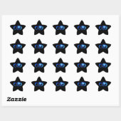 Gloeiende oneindigheid met blauwe roos ster sticker (Vel)