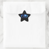 Gloeiende oneindigheid met blauwe roos ster sticker (Tas)