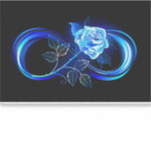 Gloeiende oneindigheid met blauwe roos sticker (Voorkant)