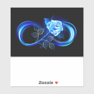 Gloeiende oneindigheid met blauwe roos sticker