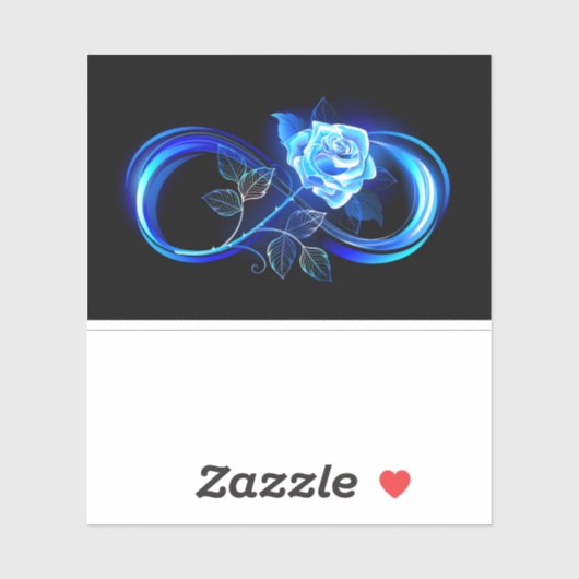 Gloeiende oneindigheid met blauwe roos sticker (Vel)