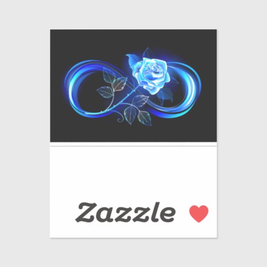 Gloeiende oneindigheid met blauwe roos sticker (Vel)