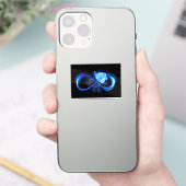 Gloeiende oneindigheid met blauwe roos sticker (Telefoon)