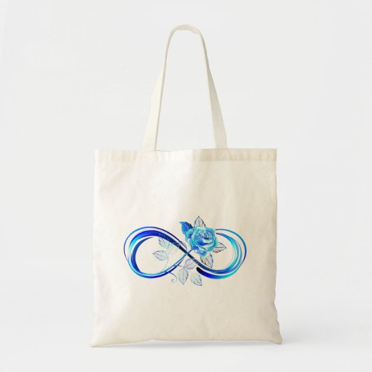 Gloeiende oneindigheid met blauwe roos tote bag (Voorkant)