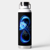 Gloeiende oneindigheid met blauwe roos waterfles (Achterkant)