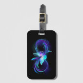 Gloeiende Oneindigheid met Magische Vlinder Bagagelabel (Voorkant (verticaal))