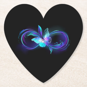 Gloeiende Oneindigheid met Magische Vlinder Kartonnen Onderzetters