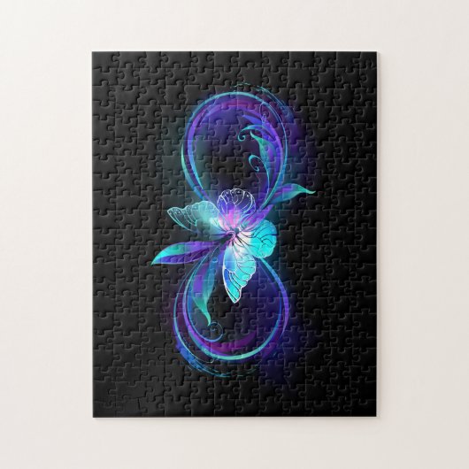 Gloeiende oneindigheid met magische vlinder legpuzzel (Verticaal)