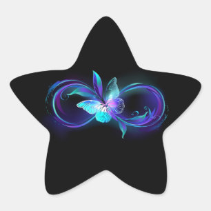 Gloeiende Oneindigheid met Magische Vlinder Ster Sticker