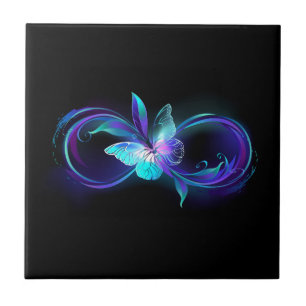 Gloeiende Oneindigheid met Magische Vlinder Tegeltje