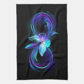Gloeiende Oneindigheid met Magische Vlinder Theedoek (Verticaal)