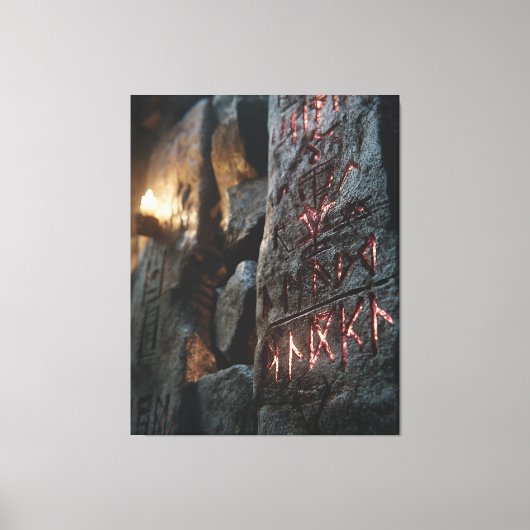 Gloeiende Oude Runen Canvas Afdruk (Voorkant)