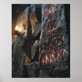 Gloeiende Oude Runen Poster
