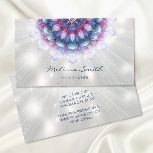 Gloeiende Paarse Blauwe Mandala Visitekaartje