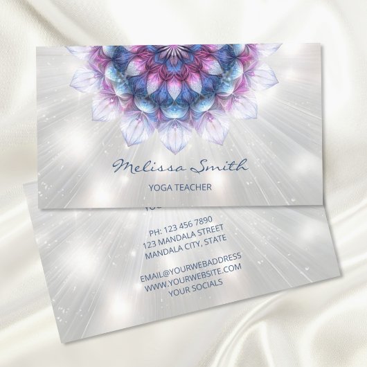 Gloeiende Paarse Blauwe Mandala Visitekaartje