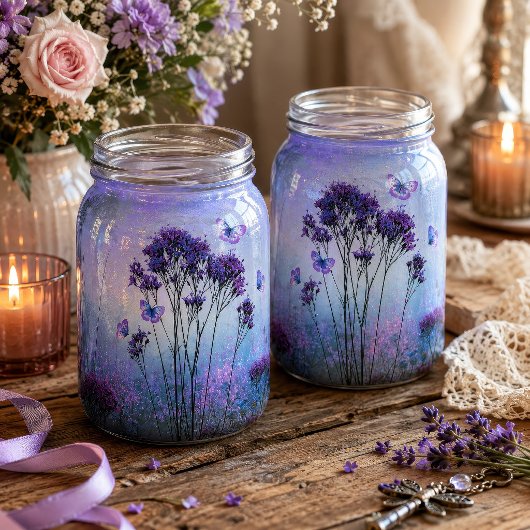 Gloeiende Paarse Vlinder Weide Decoupage Tissuepapier