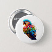 gloeiende papegaai ronde button 5,7 cm (Voorkant /achterkant)
