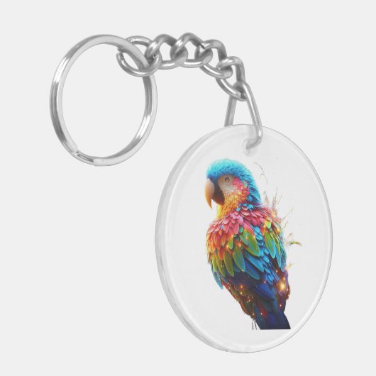 gloeiende papegaai sleutelhanger (Voorkant Links)