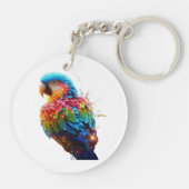 gloeiende papegaai sleutelhanger (Achterkant)