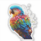 gloeiende papegaai sticker (Voorkant)