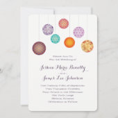 Gloeiende papieren lantaarns bruiloft pruim kaart (Voorkant)