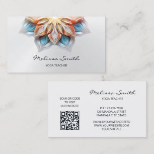 Gloeiende pastelkleuren Mandala Visitekaartje
