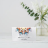 Gloeiende pastelkleuren Mandala Visitekaartje (Staand voorkant)