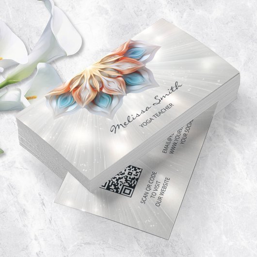 Gloeiende pastelkleuren Mandala Visitekaartje