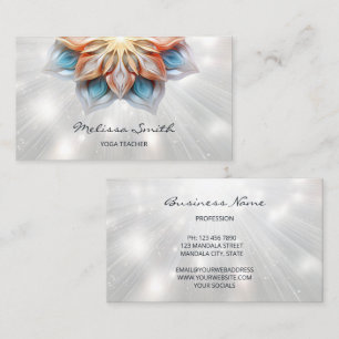 Gloeiende pastelkleuren Mandala Visitekaartje