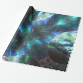Gloeiende Paua NZ Blauw Groene Abalone Swirl Cadeaupapier (Uitgerold)