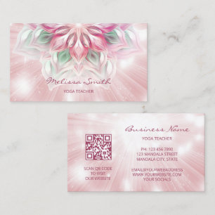 Gloeiende Pink Mandala Visitekaartje