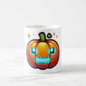 Gloeiende Pixel Pompoen Mok – Retro Gamer Hallowee (Center)