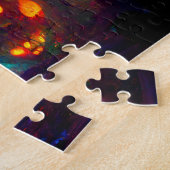 Gloeiende pomkin Halloween Magische Witches Legpuzzel (Zijkant)