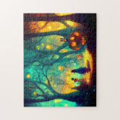 Gloeiende pomkin Halloween Magische Witches Legpuzzel (Verticaal)