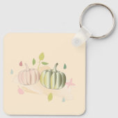 Gloeiende pompoen en herfst laat de vlakte van de  sleutelhanger (Achterkant)