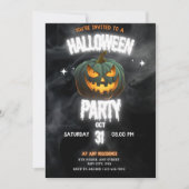 Gloeiende Pompoen Halloween Feest Kaart (Voorkant)