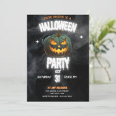 Gloeiende Pompoen Halloween Feest Kaart (Staand voorkant)