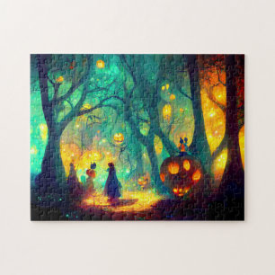 Gloeiende Pompoen Halloween Magie Heksen Legpuzzel