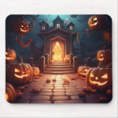 Gloeiende Pompoen Halloween Muismat (Voorkant)