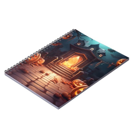 Gloeiende Pompoen Halloween Notitieboek (Linkerzijde)