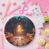 Gloeiende Pompoen Halloween Papieren Bordje (Feest)