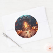 Gloeiende Pompoen Halloween Ronde Sticker (Envelop)