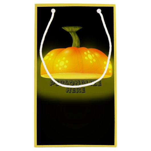 Gloeiende pompoen herfst schattig herfst zwart sin klein cadeauzakje (Achterkant)