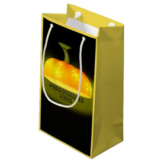 Gloeiende pompoen herfst schattig herfst zwart sin klein cadeauzakje (Achterkant Gekanteld)