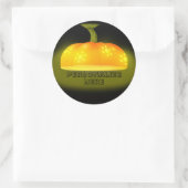 Gloeiende pompoen herfst uniek schattig zwart sina ronde sticker (Tas)