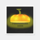 Gloeiende pompoen herfst unique schattig sinaasapp servet (Voorkant)